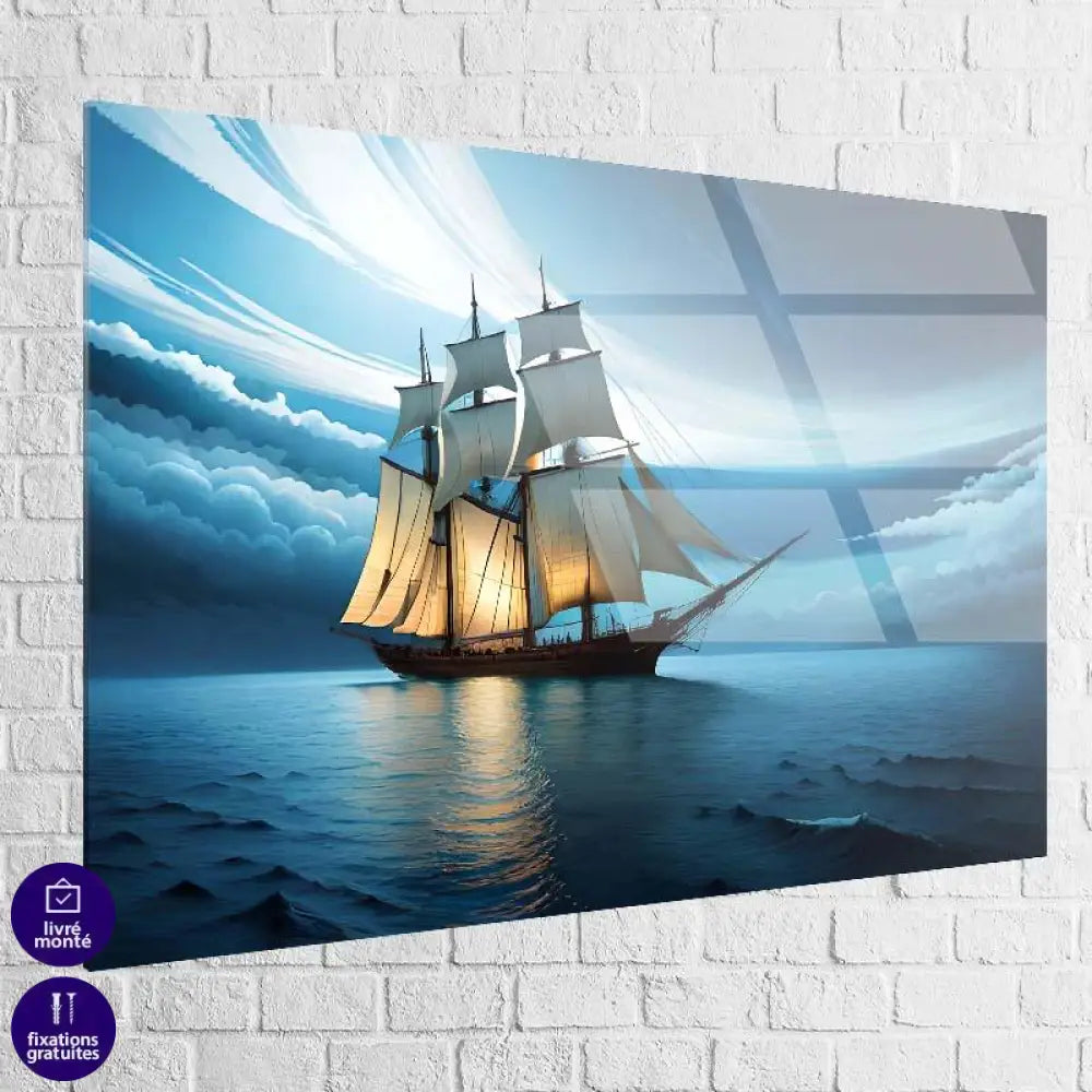 Tableau Mer Voilier de nuit - Montableaudeco