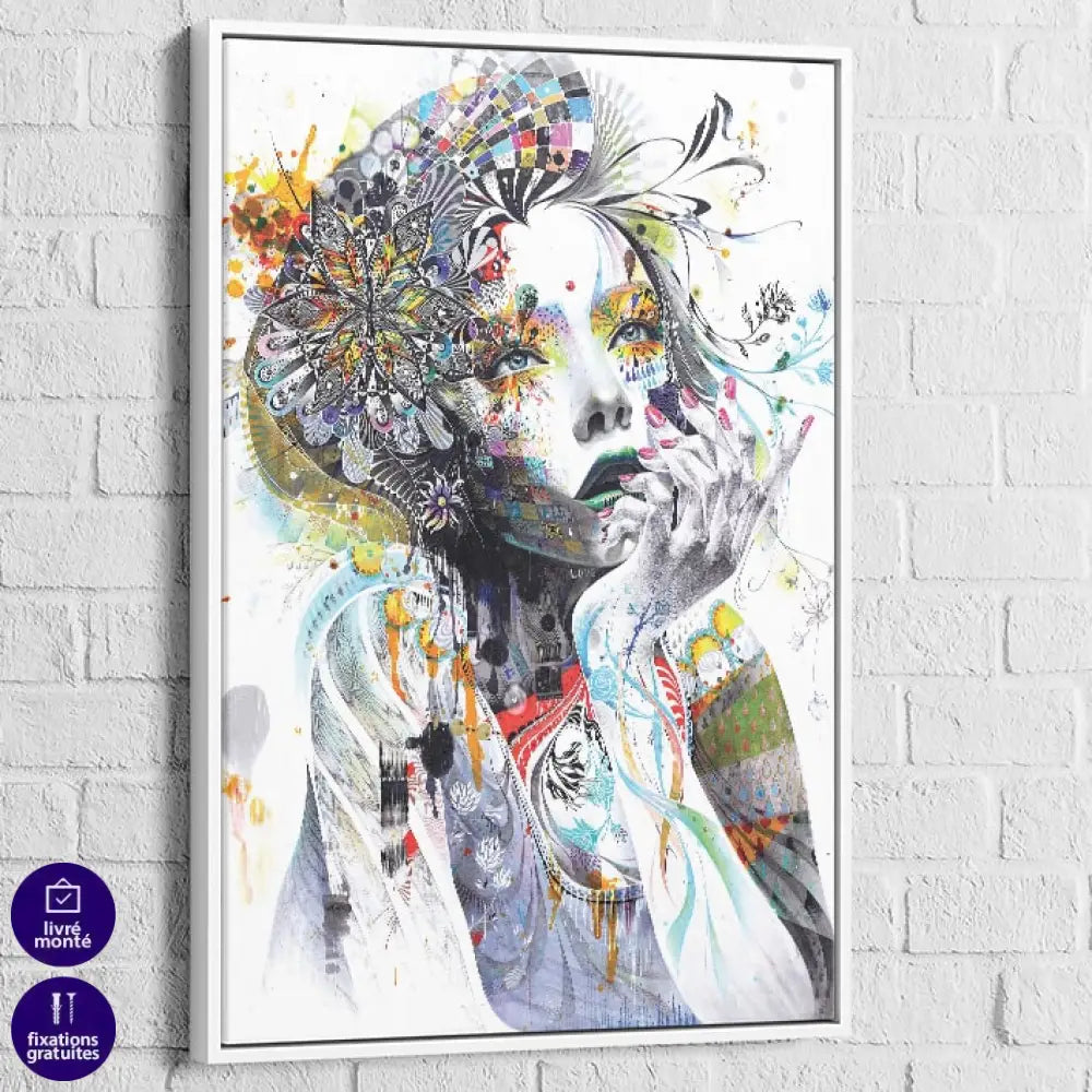 Tableau Femme et des fleurs