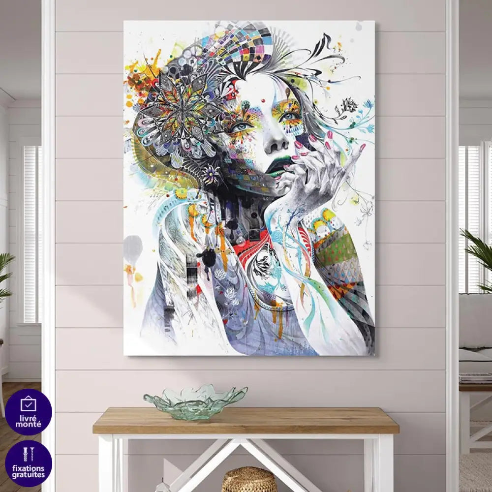 Tableau Moderne Femme Fleurs