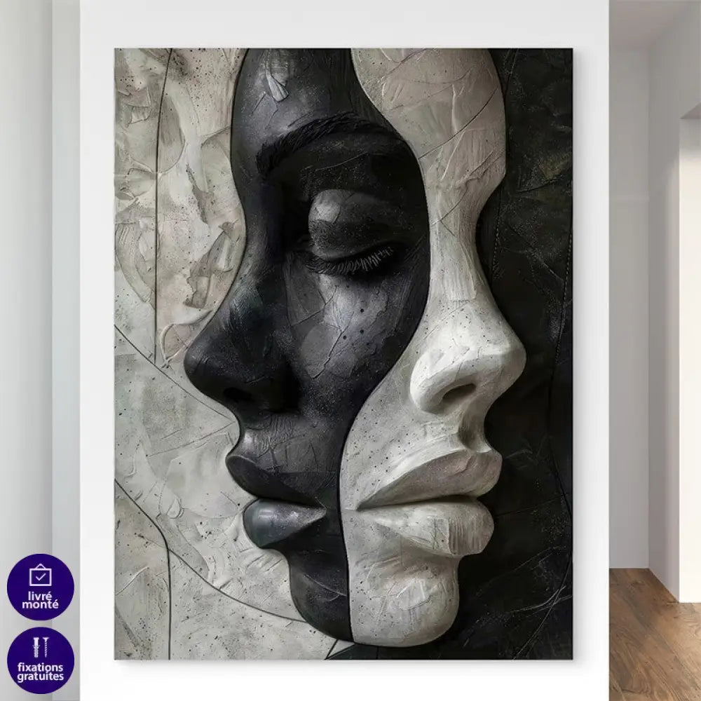 Tableau moderne L'Art des Contraires noir et blanc pour décoration murale contemporaine
