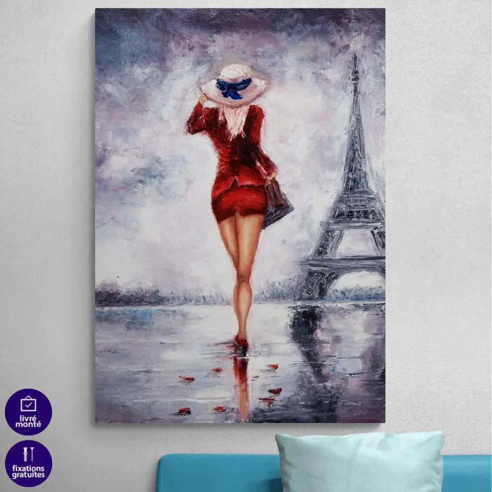 Tableau Moderne Une Femme à Paris - Montableaudeco