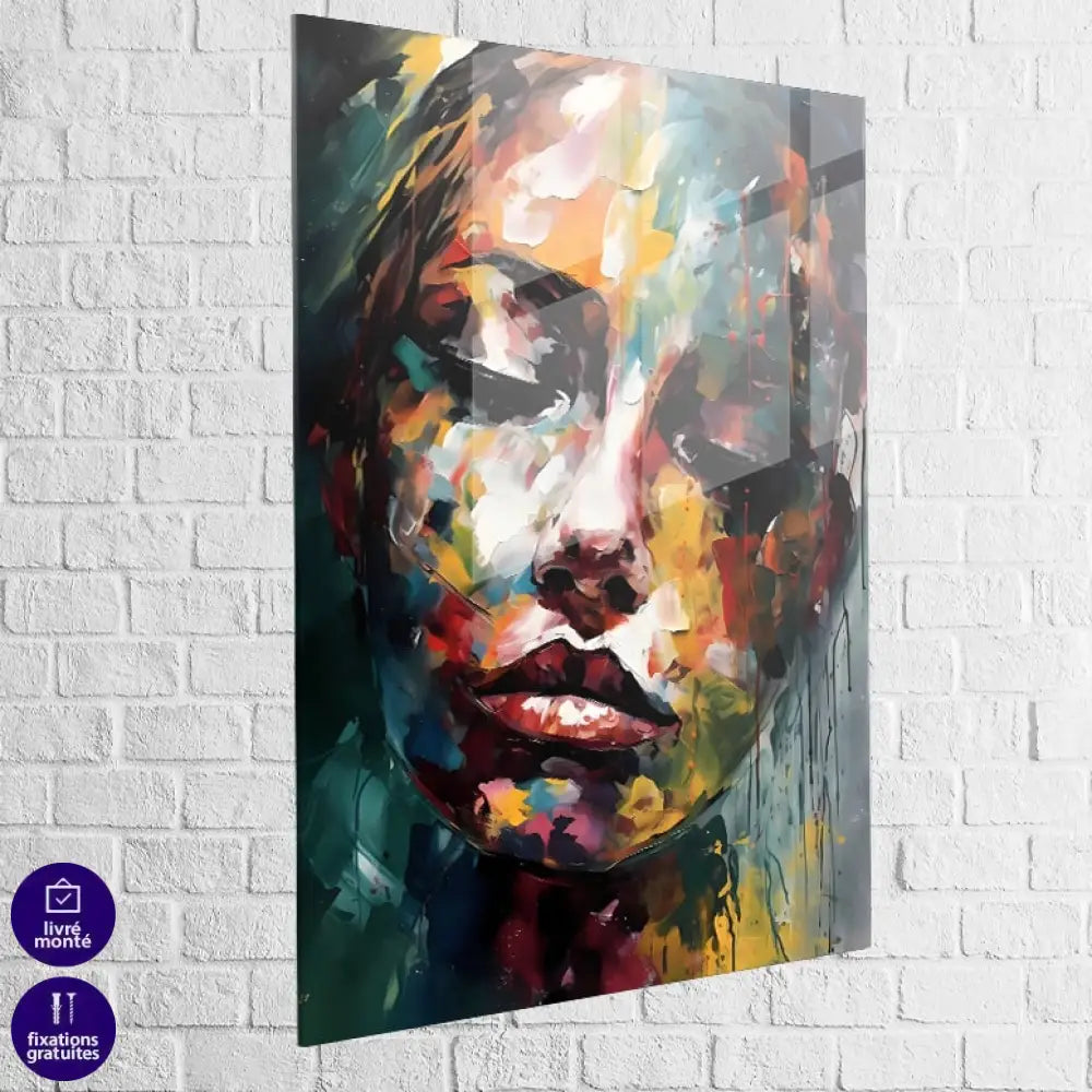 Tableau Moderne Visage en Fusion 40x60cm / Plexiglas Tableau Moderne