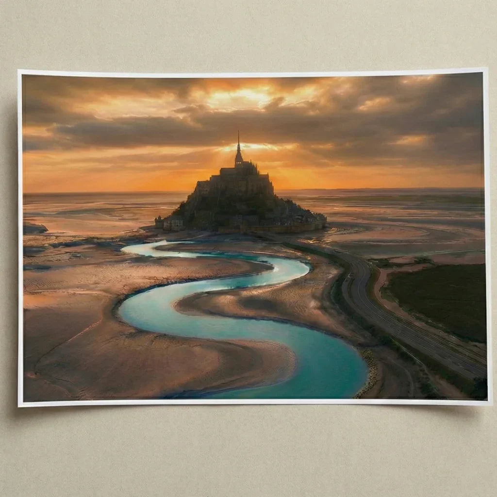 Mont Saint-Michel poster, HD print on premium paper, seaside wall decor