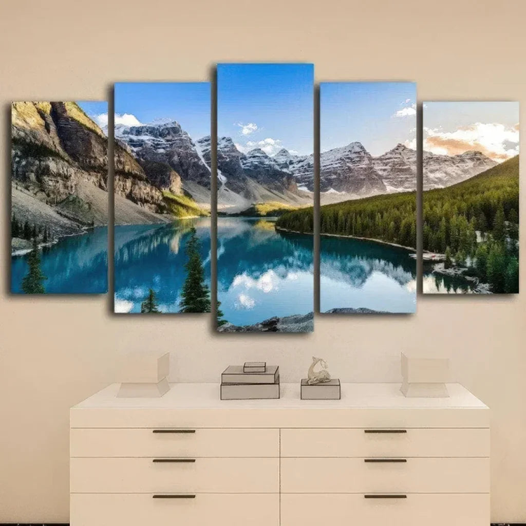 Tableau montagne 5 parties