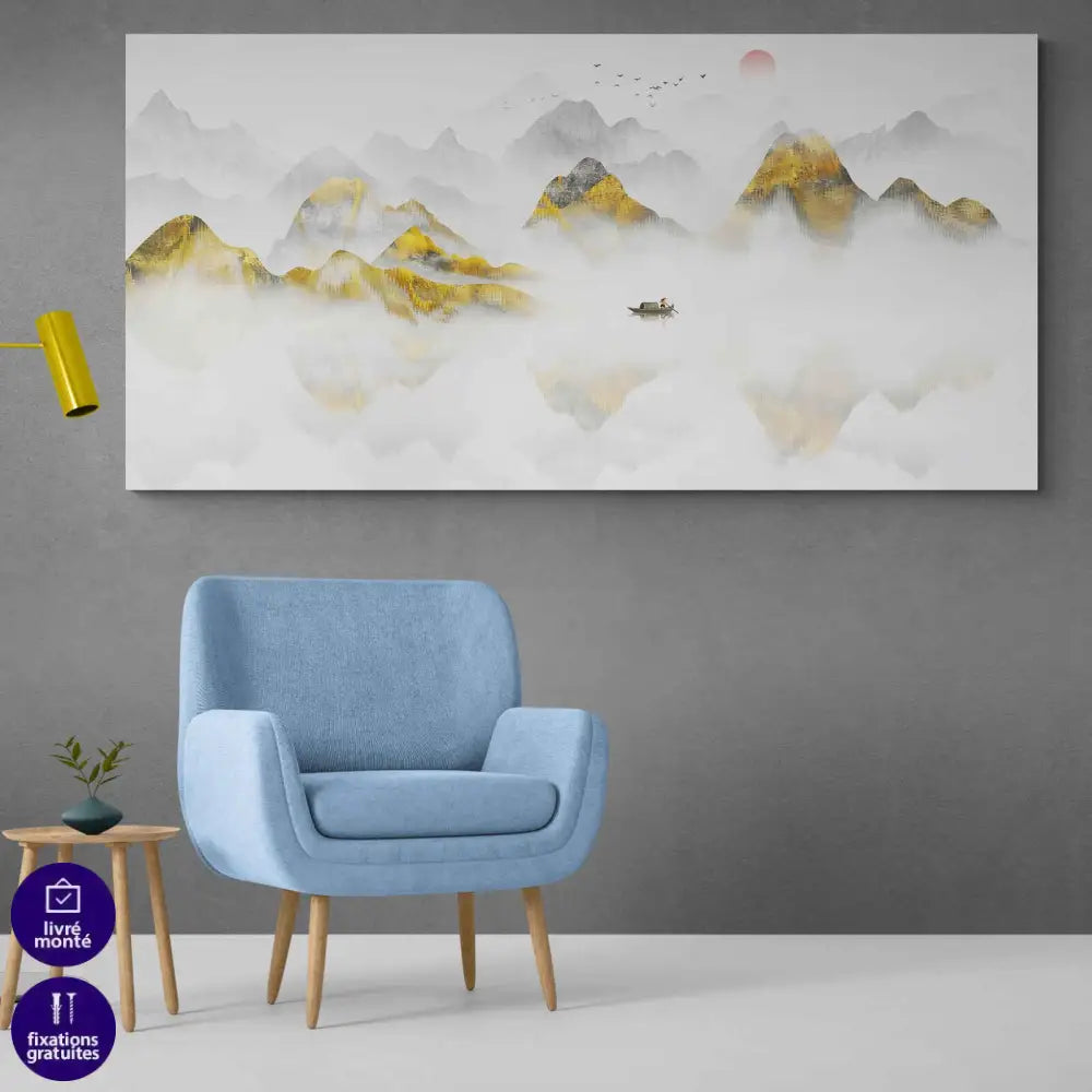 Tableau Montagne dorée - Montableaudeco