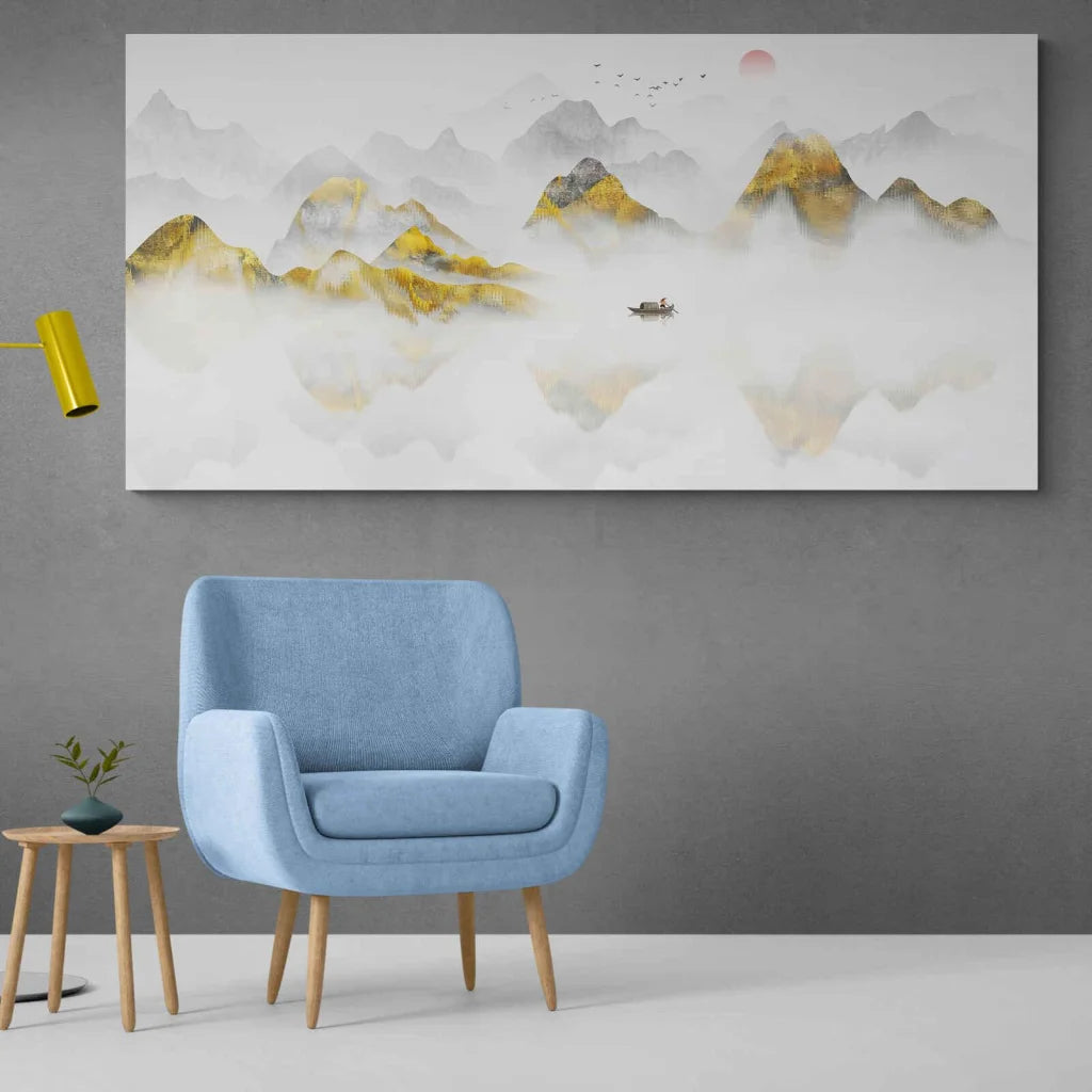 Tableau Montagne dorée - Montableaudeco