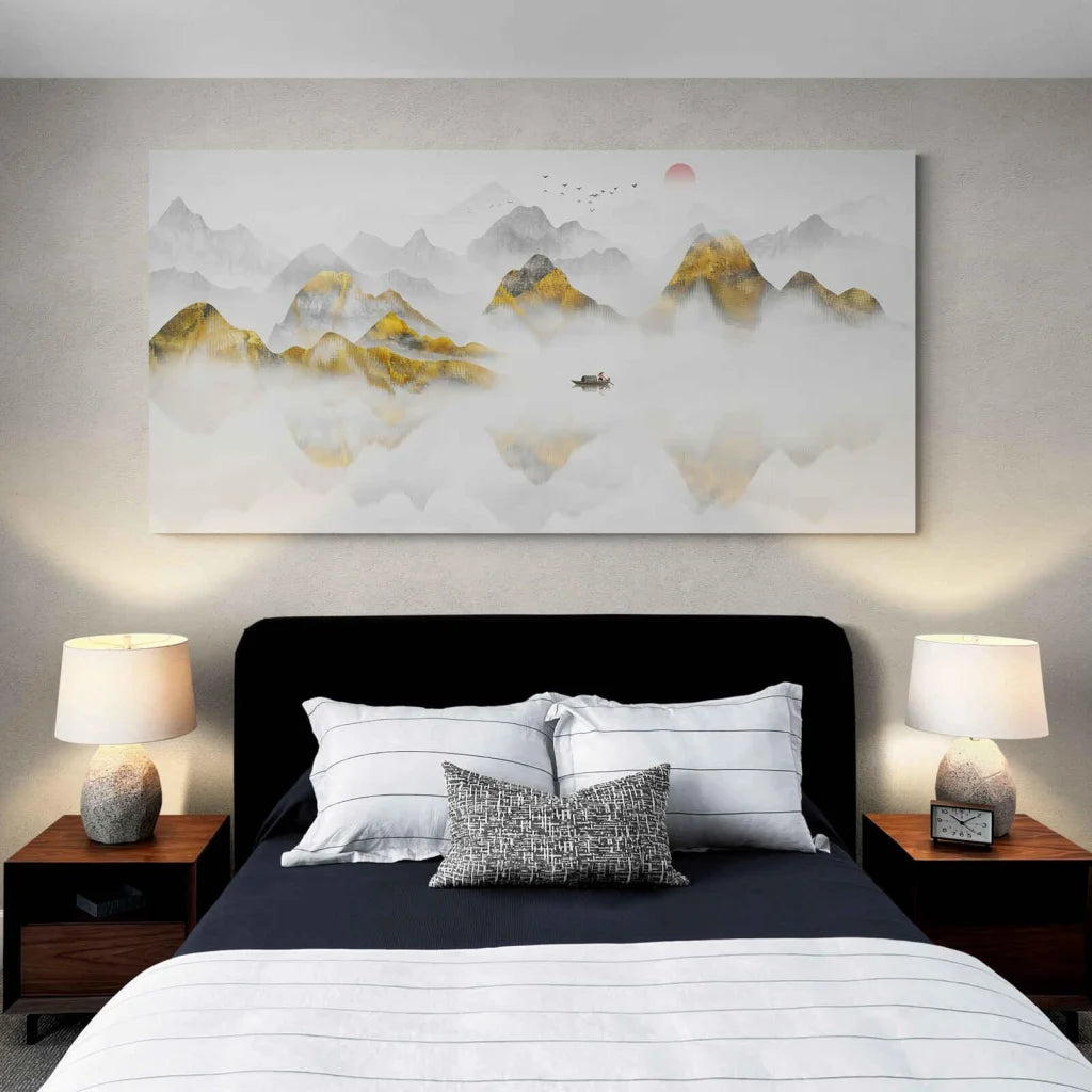 Tableau Montagne dorée - Montableaudeco