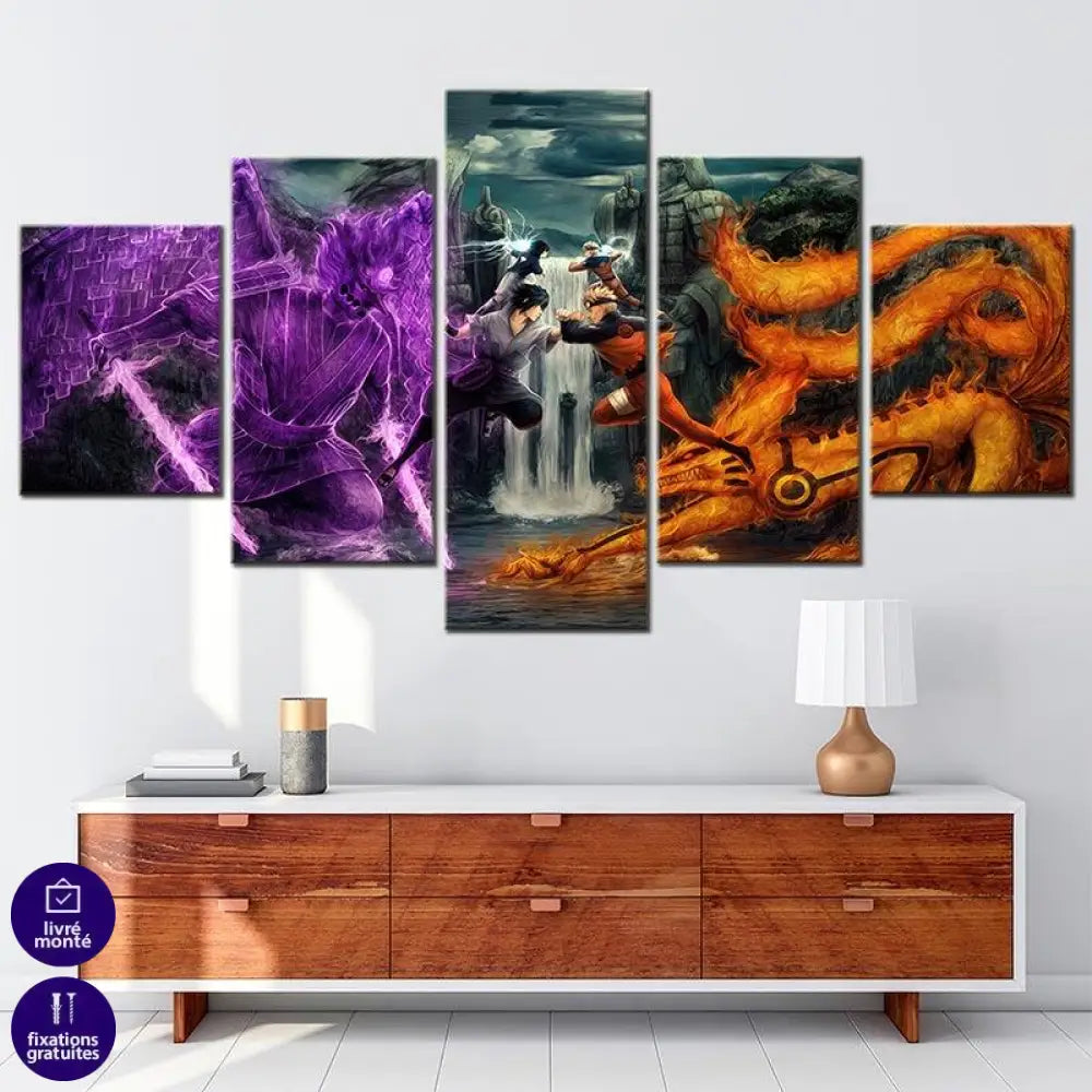 Tableau Naruto 5 Parties Les Forces de Naruto - Montableaudeco
