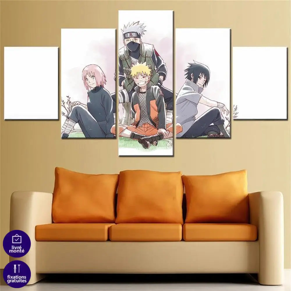 Tableau Naruto 5 Parties Souvenirs de Konoha - Montableaudeco