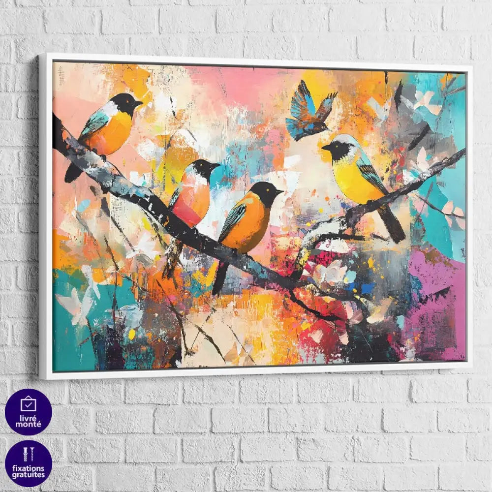 Tableau Oiseau Sur la Branche 4