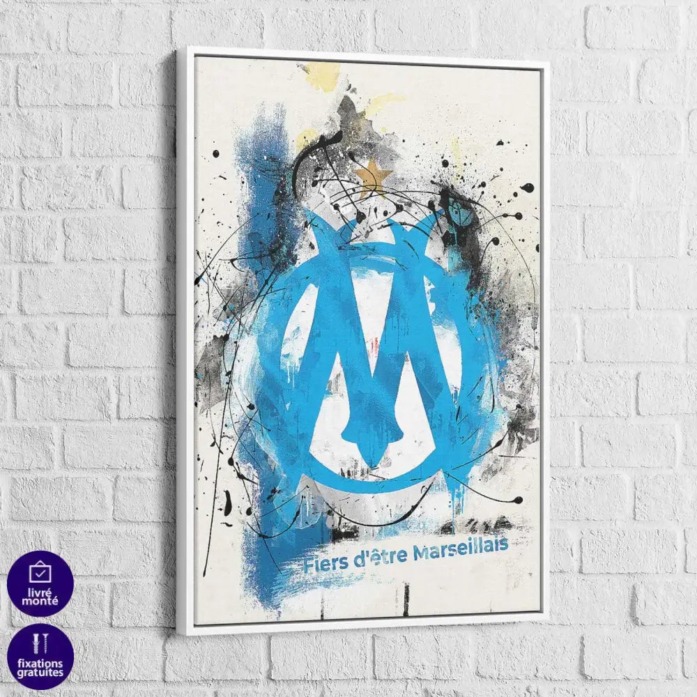Tableau Olympique de Marseille Street Graffiti - Montableaudeco