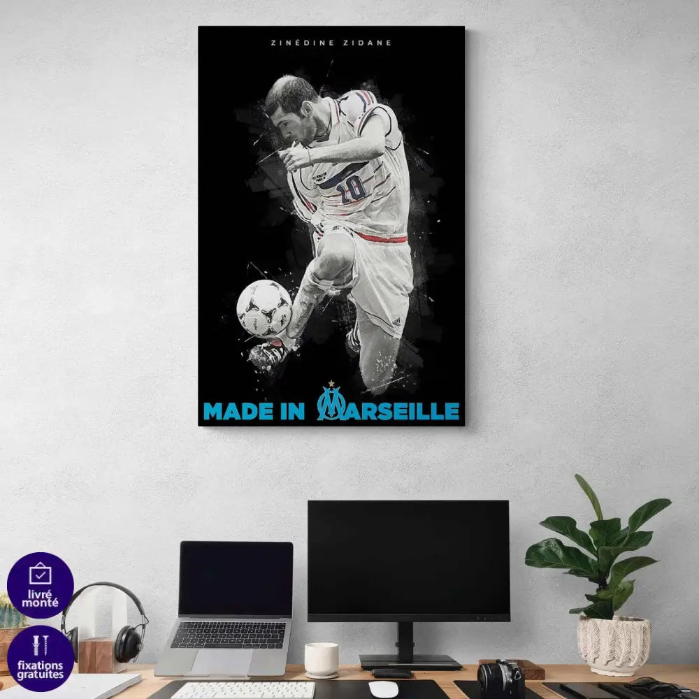 Tableau Olympique de Marseille Zidane - Montableaudeco
