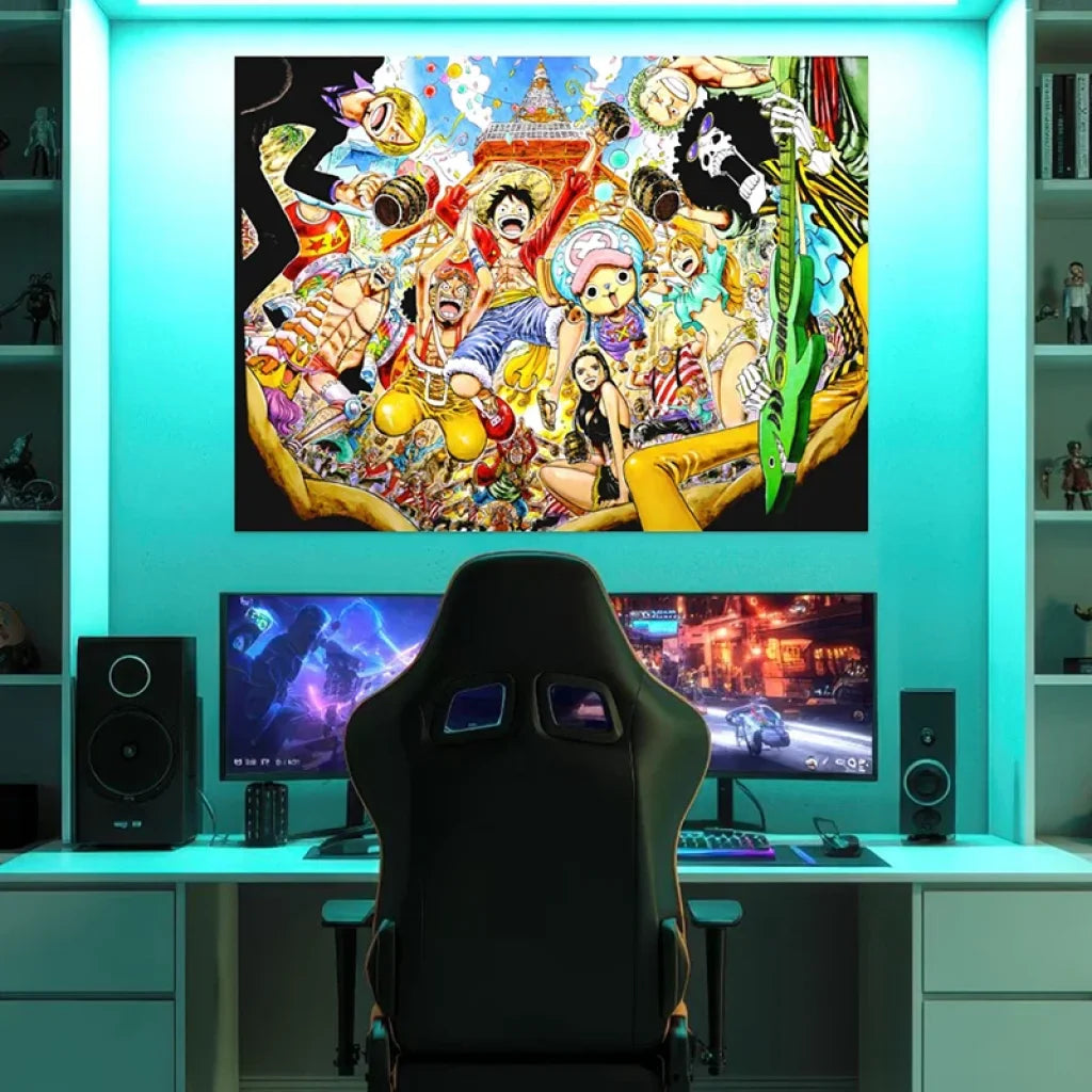décoration murale manga One Piece en couleurs vives style parisien
