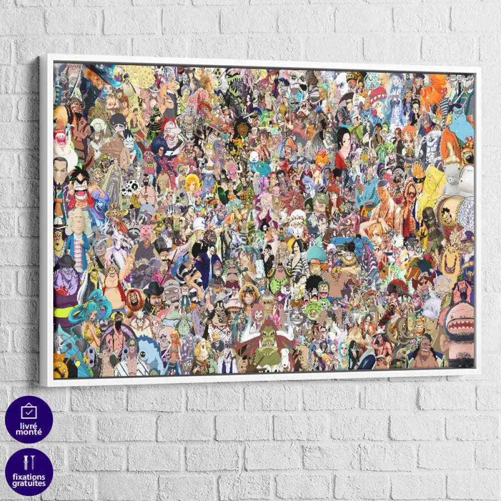 Tableau One Piece L’Héritage de Gol D. Roger 40x60cm / Cadre Blanc Tableau One Piece