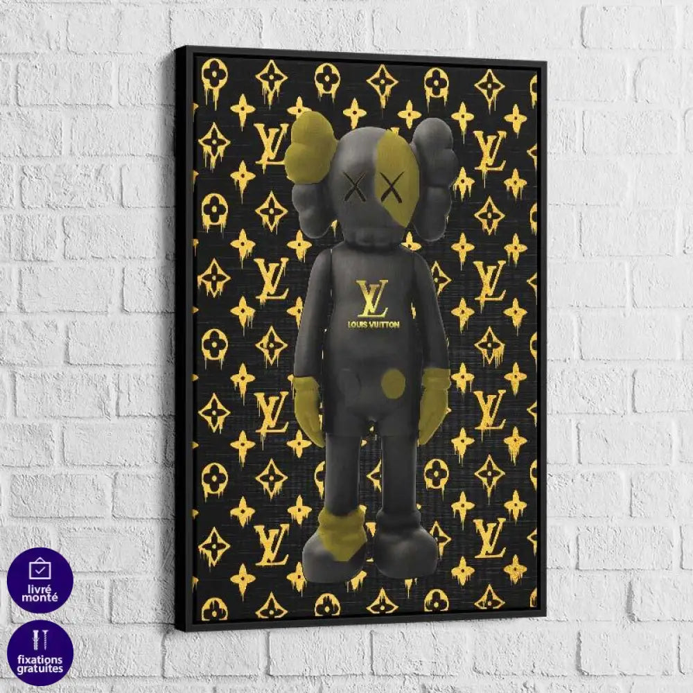 tableau street art ours cadre noir