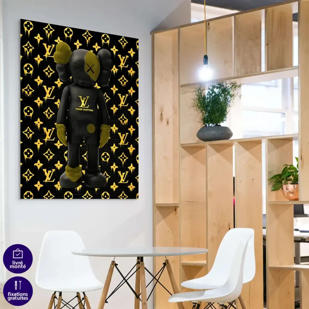 tableau déco ours noir or design