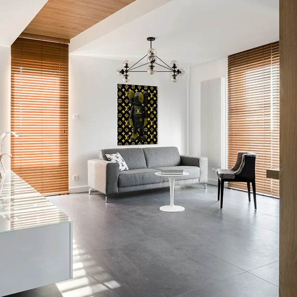 tableau moderne ours luxe doré