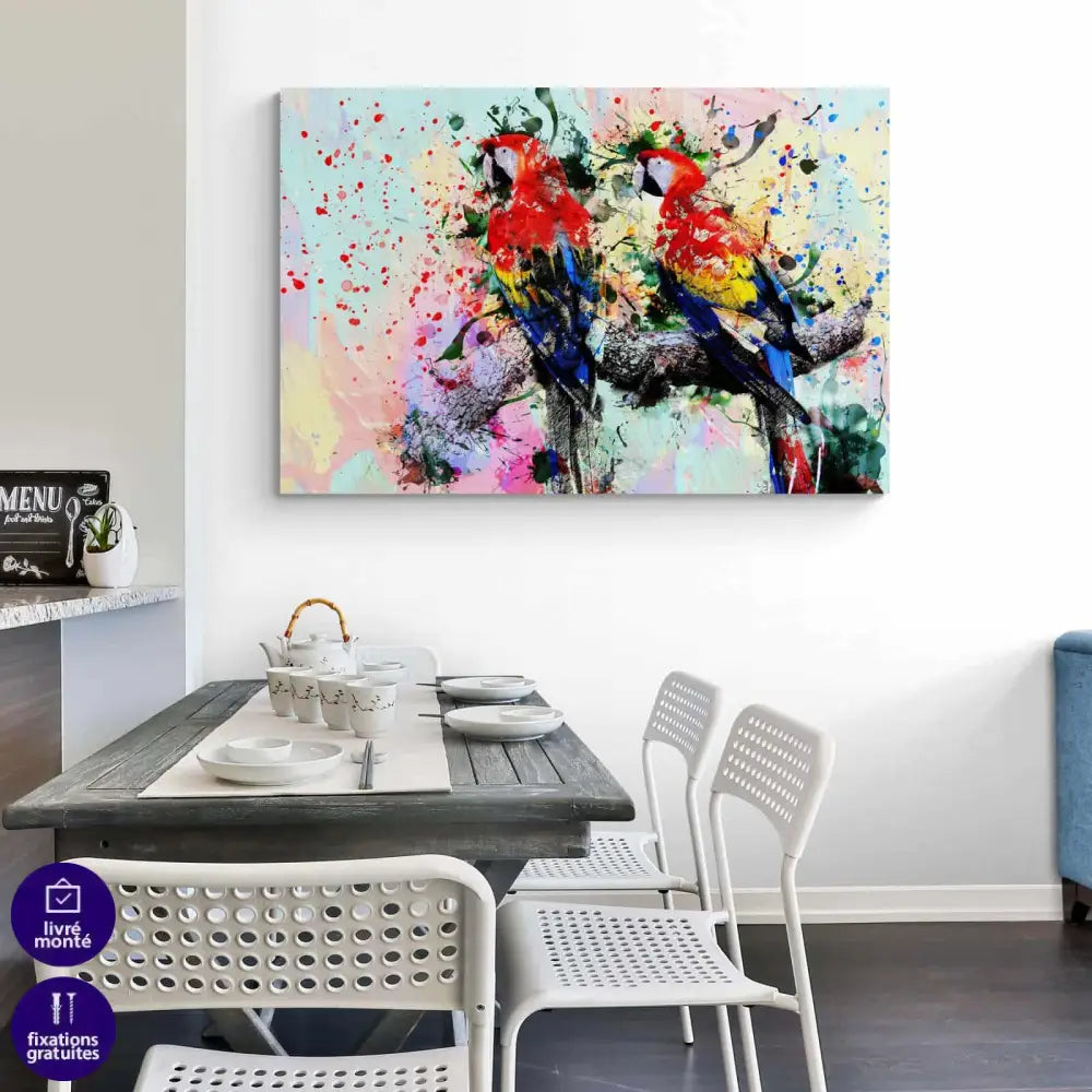 Tableau Perroquet Multicouleur - Montableaudeco