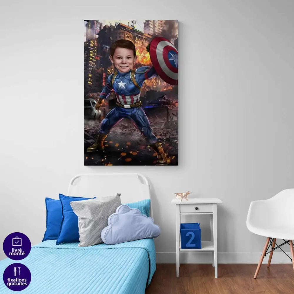 Tableau Personnalisable Super Héros Captain America - Montableaudeco