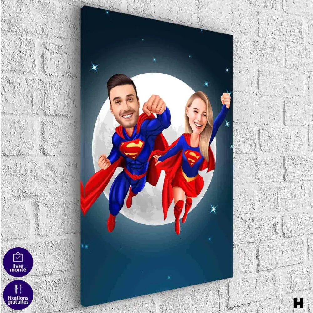 Tableau Personnalisable Super Héros Marvel 2 Personnages - Montableaudeco