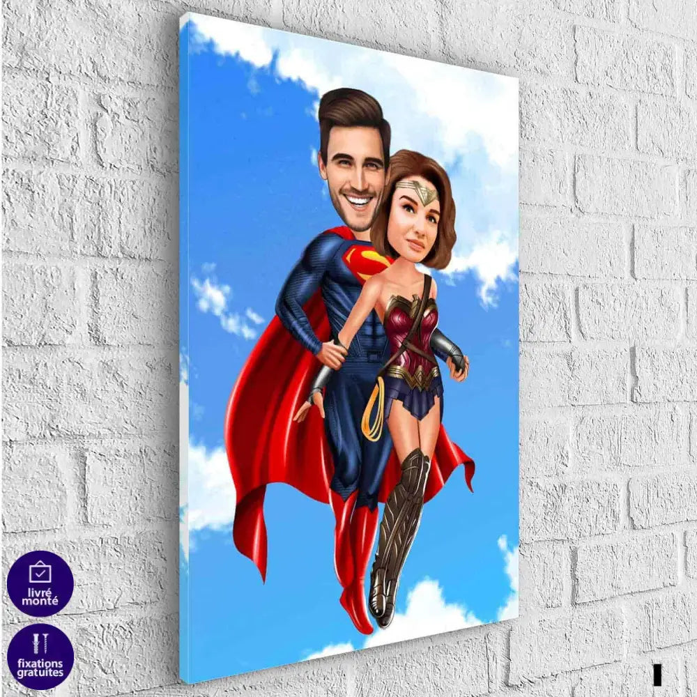 Tableau Personnalisable Super Héros Marvel 2 Personnages - Montableaudeco