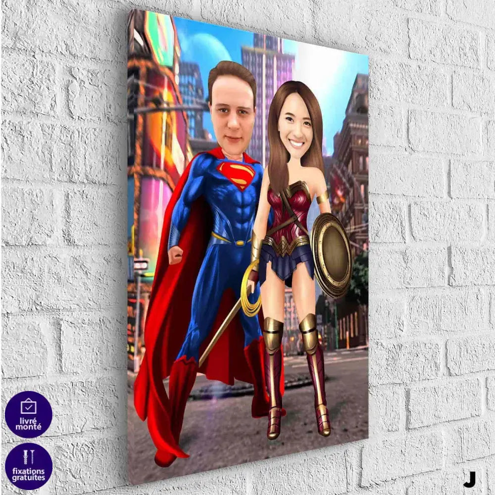 Tableau Personnalisable Super Héros Marvel 2 Personnages - Montableaudeco