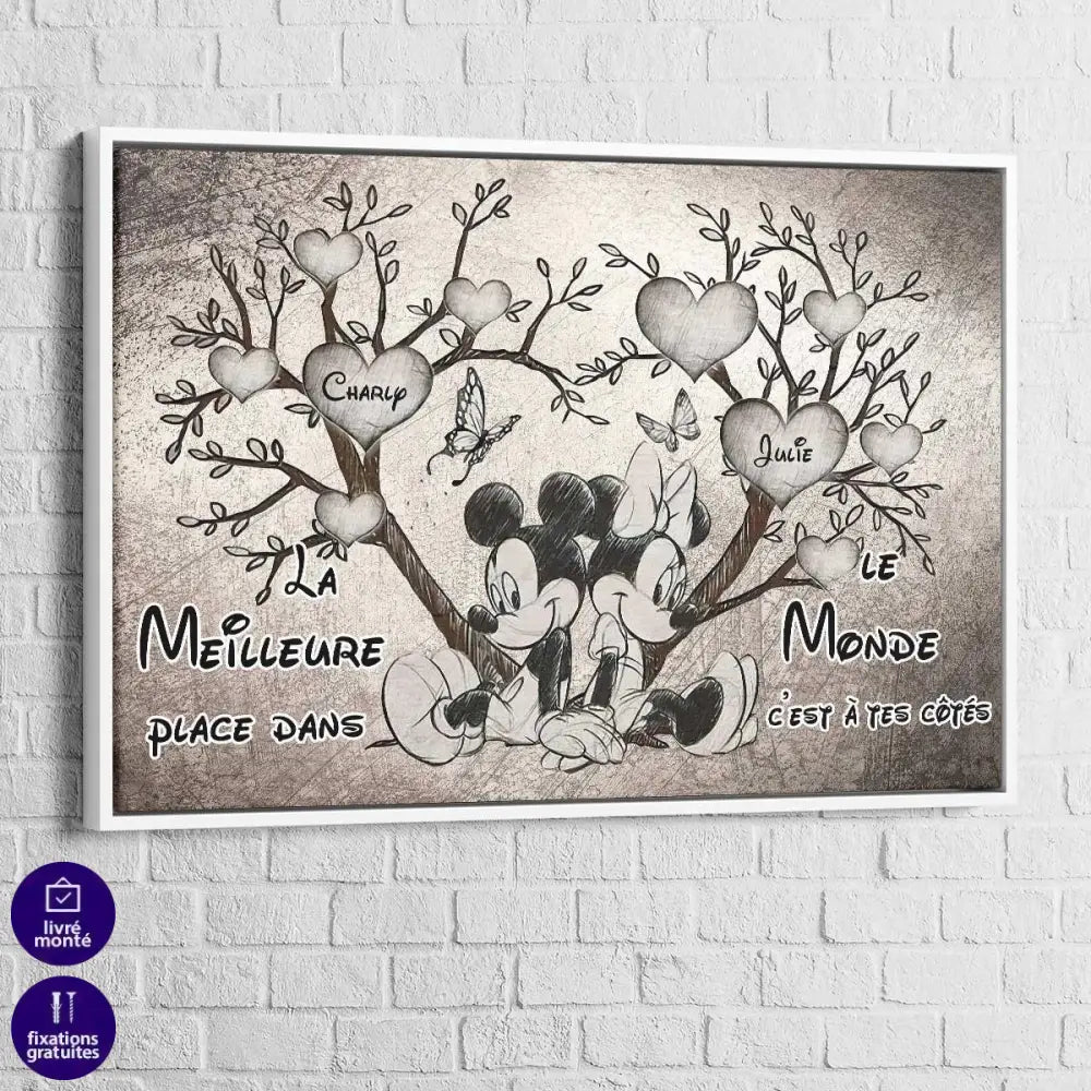 Tableau Personnalisé Amour Mickey Minnie - Montableaudeco