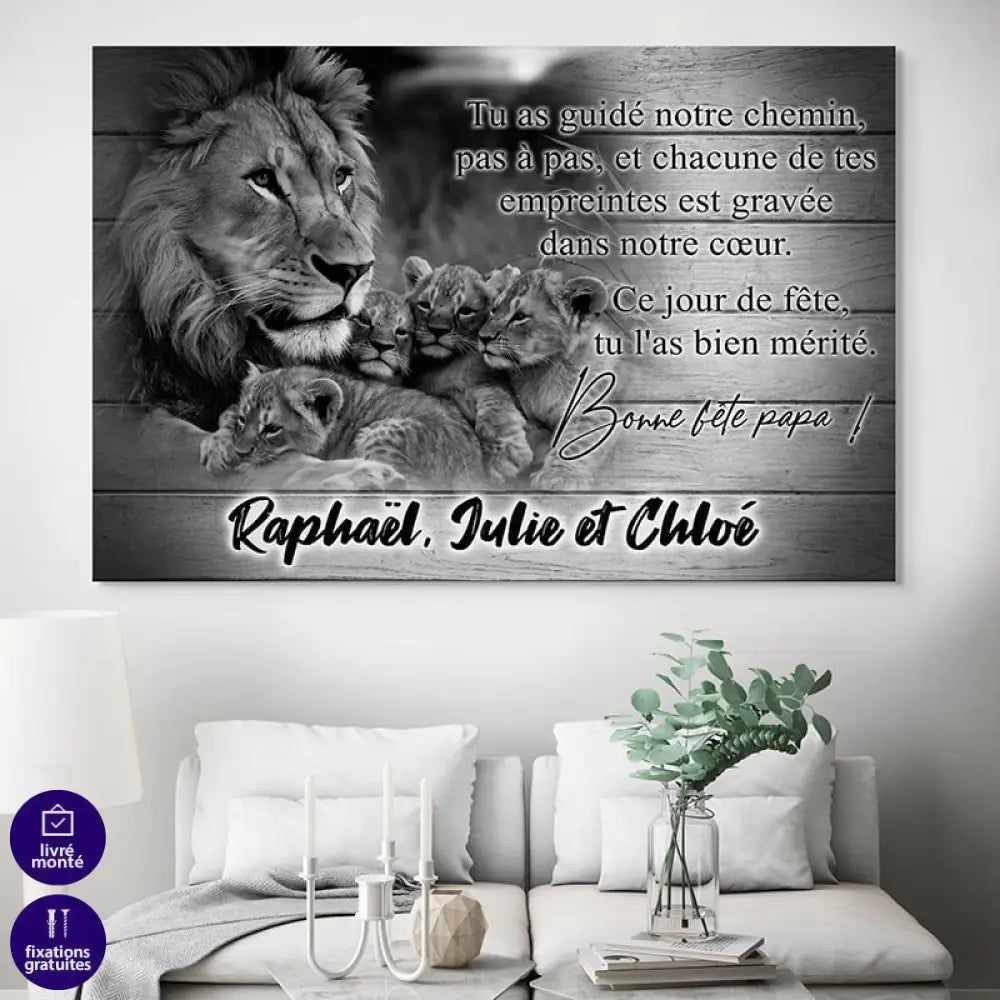 Tableau Personnalisé Papa 40x60cm / Toile tendue sur châssis Toile Imprimée