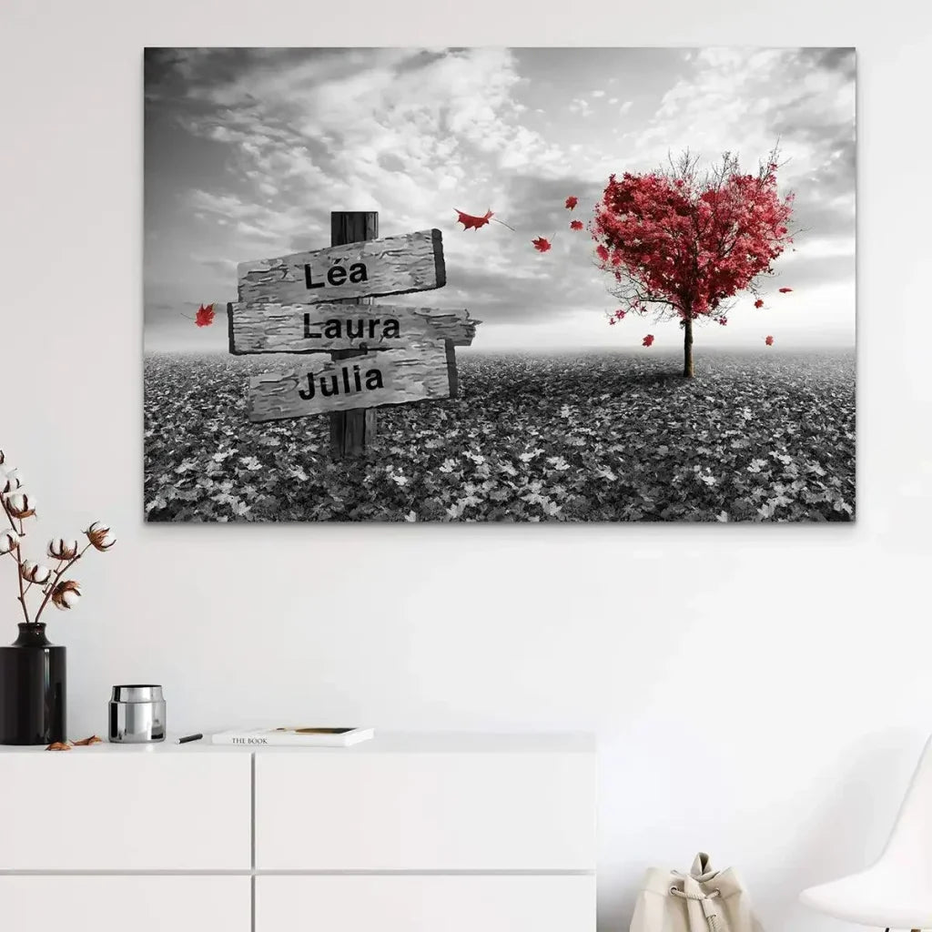 Personalized Red Heart Name Plaque - Montableaudeco