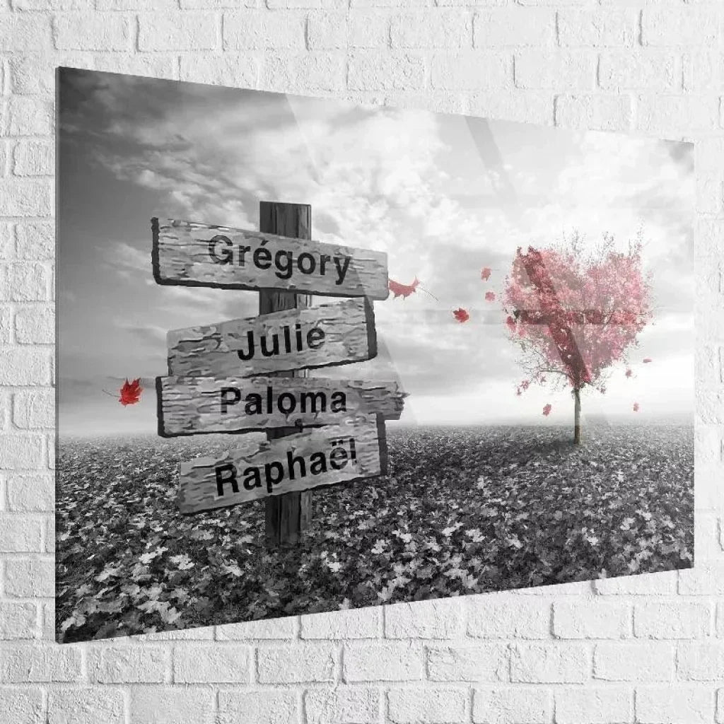 Personalized Red Heart Name Plaque - Montableaudeco