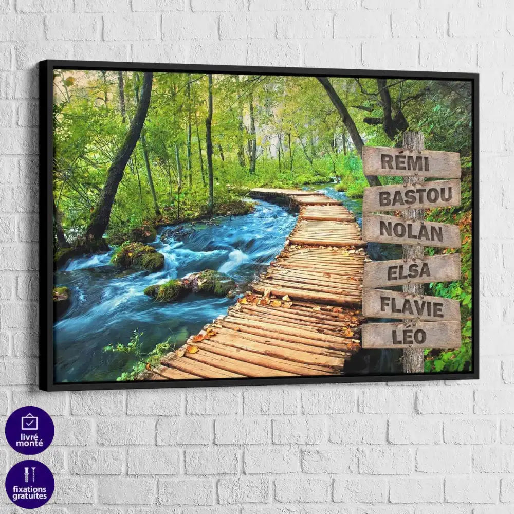 Tableau Personnalisé Prénoms Foret et Rivière - Montableaudeco