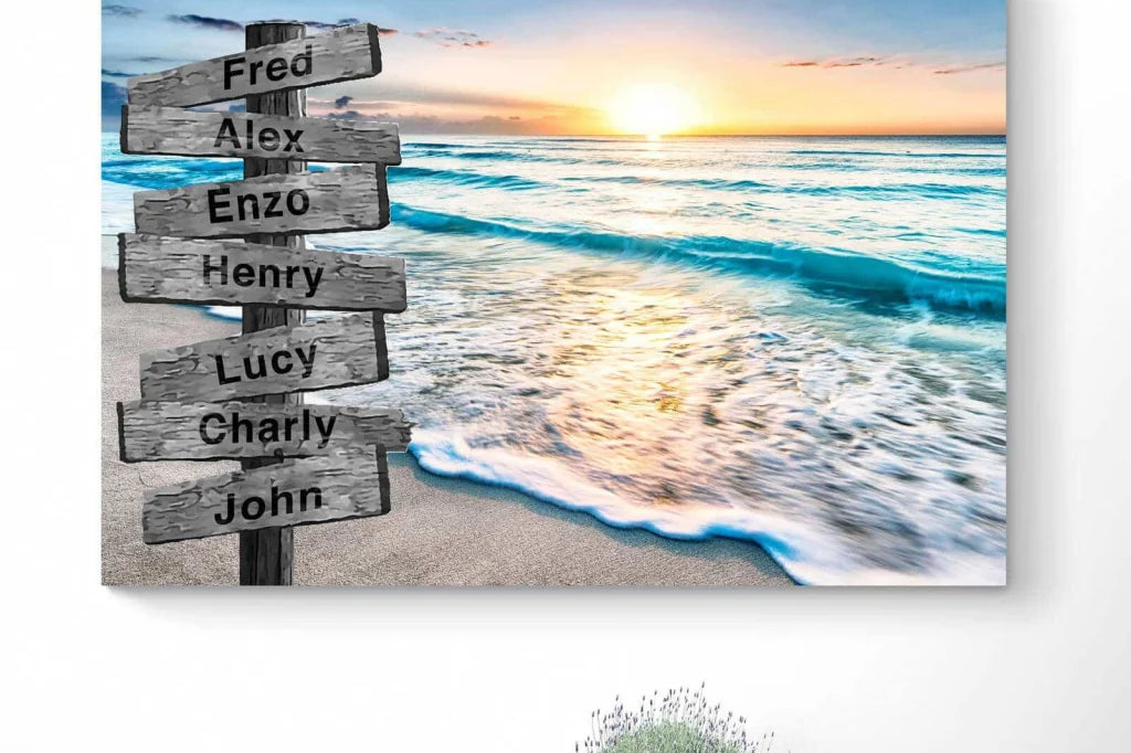 Tableau Personnalisé Prénoms La Mer - Montableaudeco