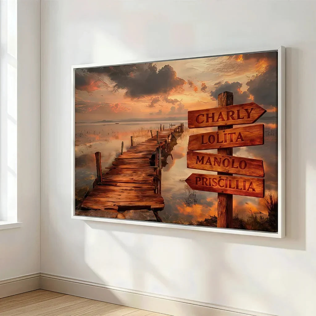 wall art with first names, nature theme