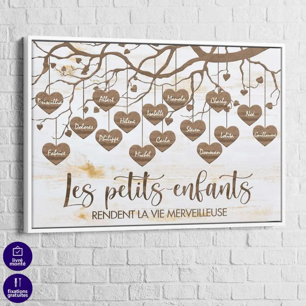 Tableau Personnalisé Prénoms Petits Enfants - Montableaudeco