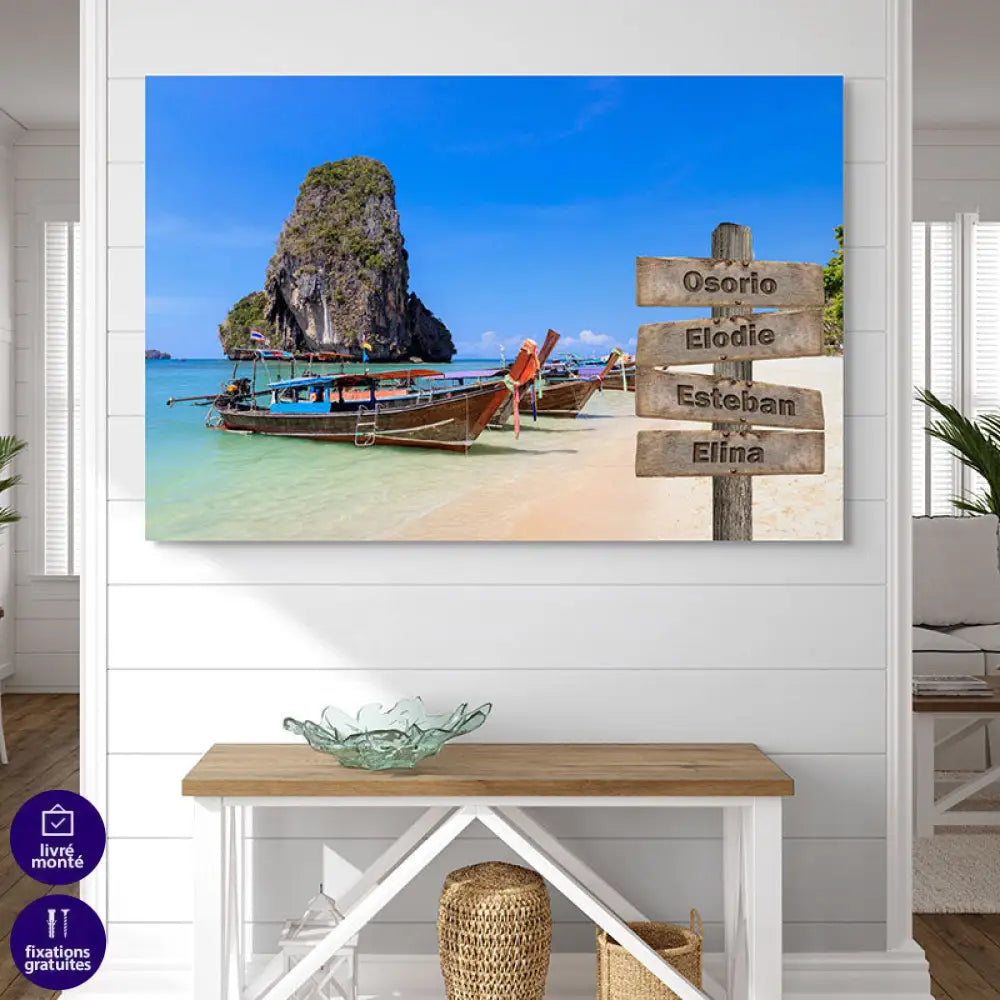 Tableau Personnalisé Prénoms Thailande 40x60cm / Toile tendue sur châssis Toile Imprimée