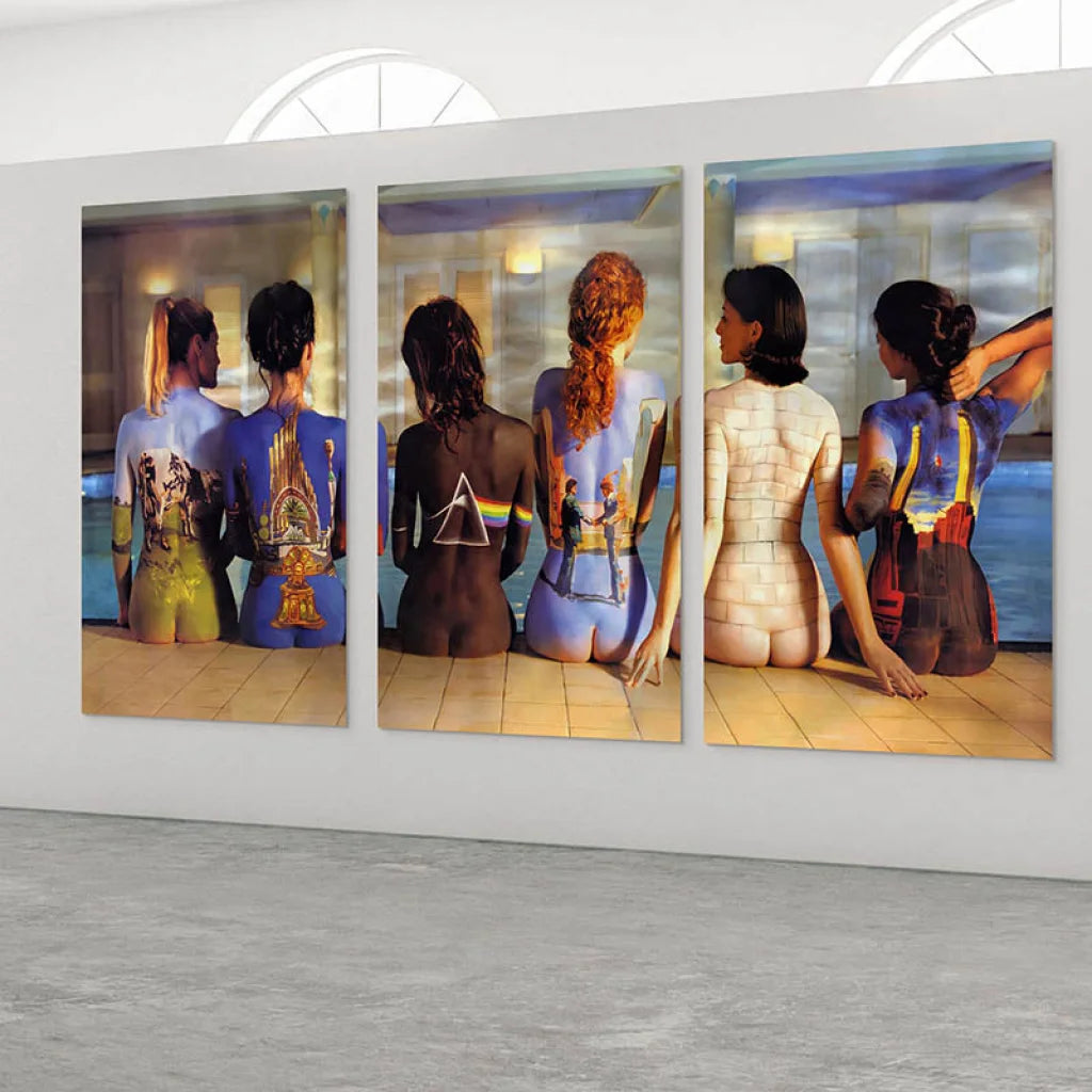 Tableau Pink Floyd Girls 3 Parties 40x60cm / Ensemble 3 Pièces / Affiche sans cadre Tableau Abstrait
