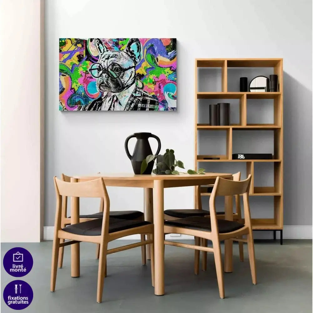 Tableau Pop Art Bulldog Français - Montableaudeco