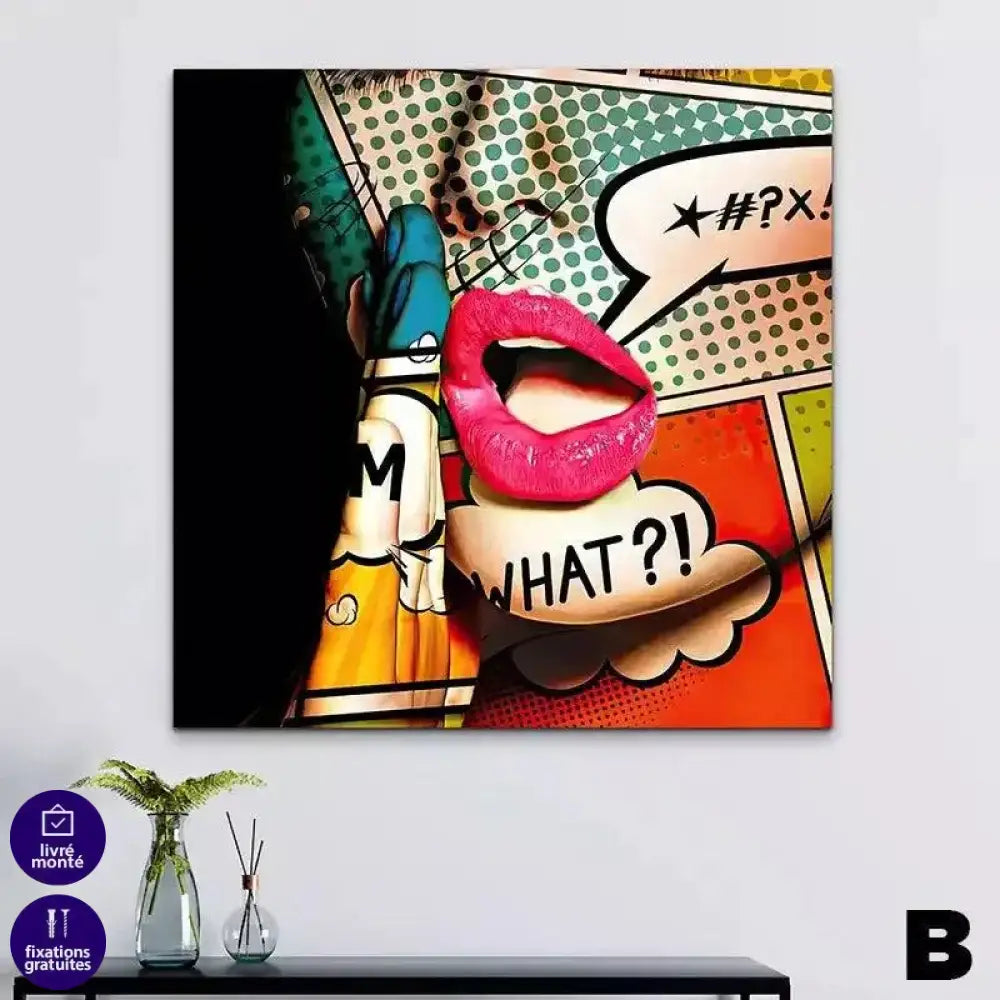 Tableau Pop Art Collection de Femmes Tatouées Flashy et Colorées - Montableaudeco