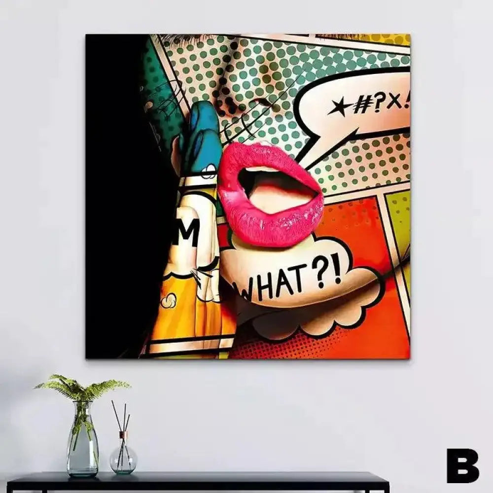 Tableau Pop Art Collection de Femmes Tatouées Flashy et Colorées - Montableaudeco