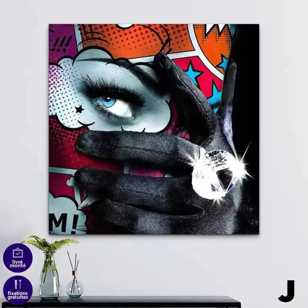 Tableau Pop Art Collection de Femmes Tatouées Flashy et Colorées - Montableaudeco