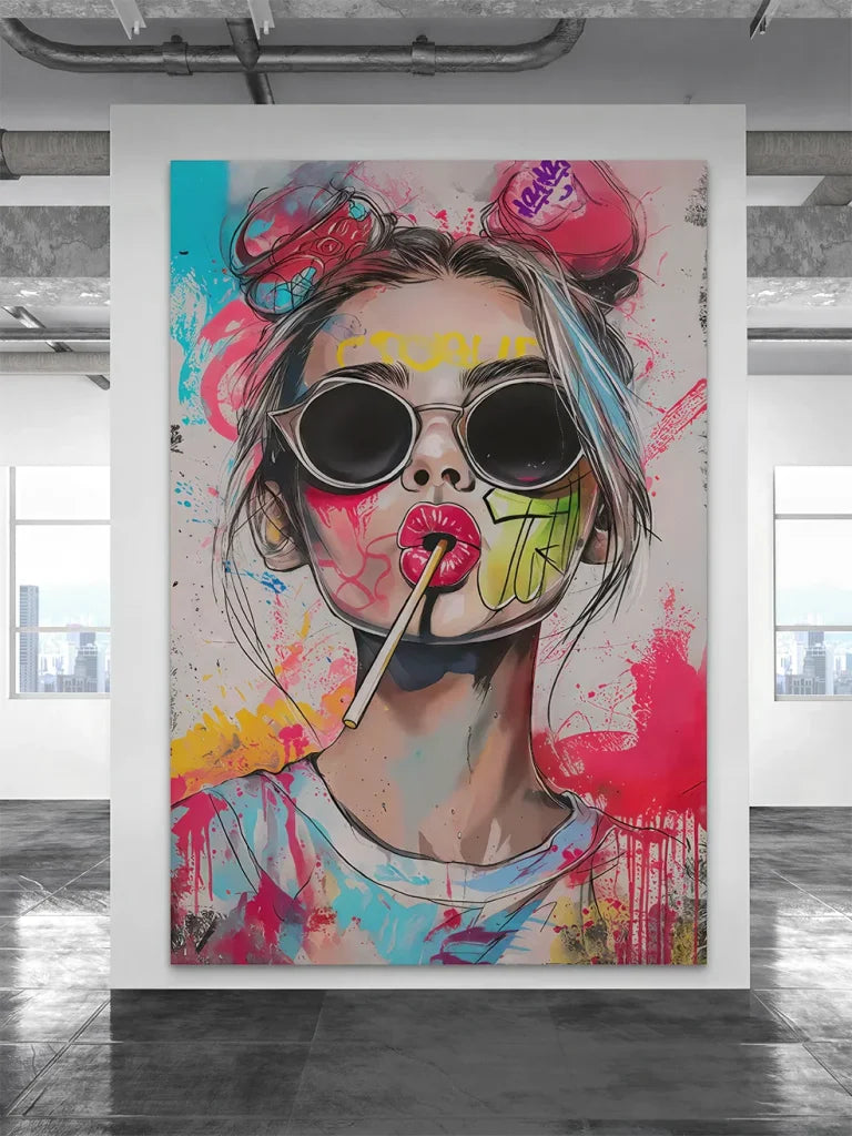 Tableau pop art femme rebelle Color Me Rebel