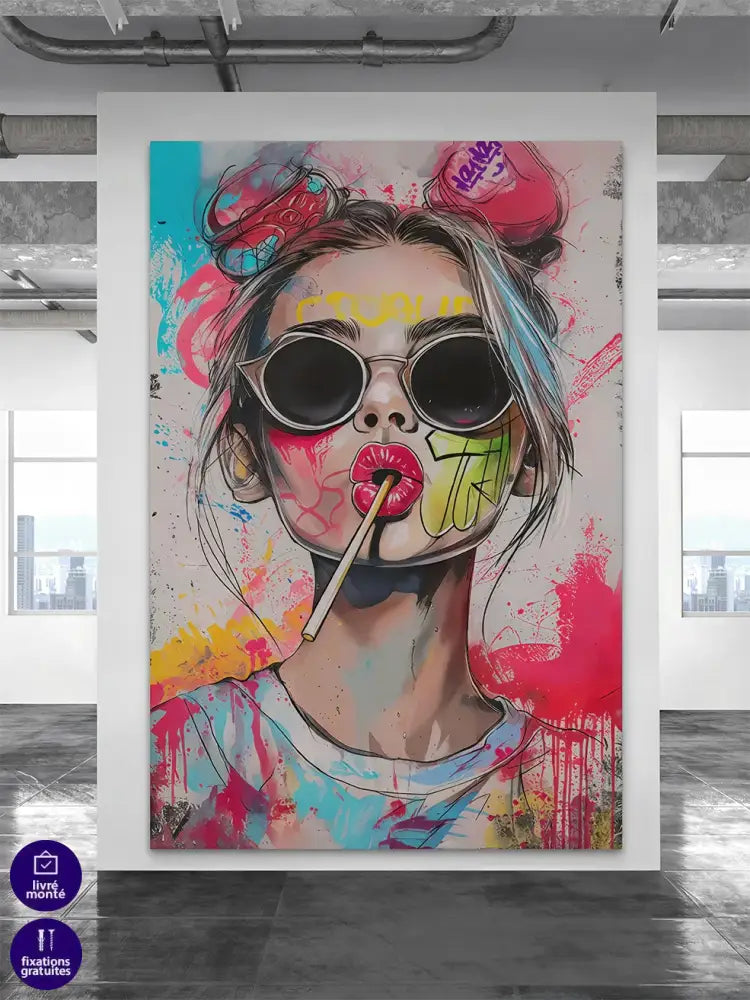 Tableau pop art femme rebelle Color Me Rebel