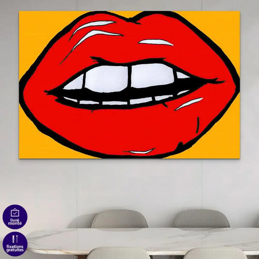 Tableau Pop Art La Bouche Andy Warhol - Montableaudeco