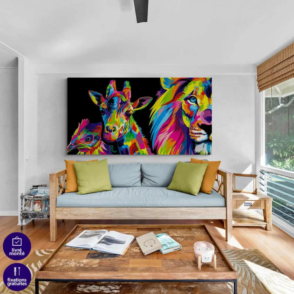 Tableau Pop Art Les Animaux - Montableaudeco