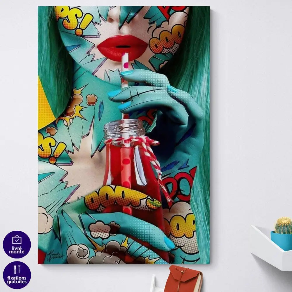 Tableau Pop Art Tatoo Girl - Montableaudeco