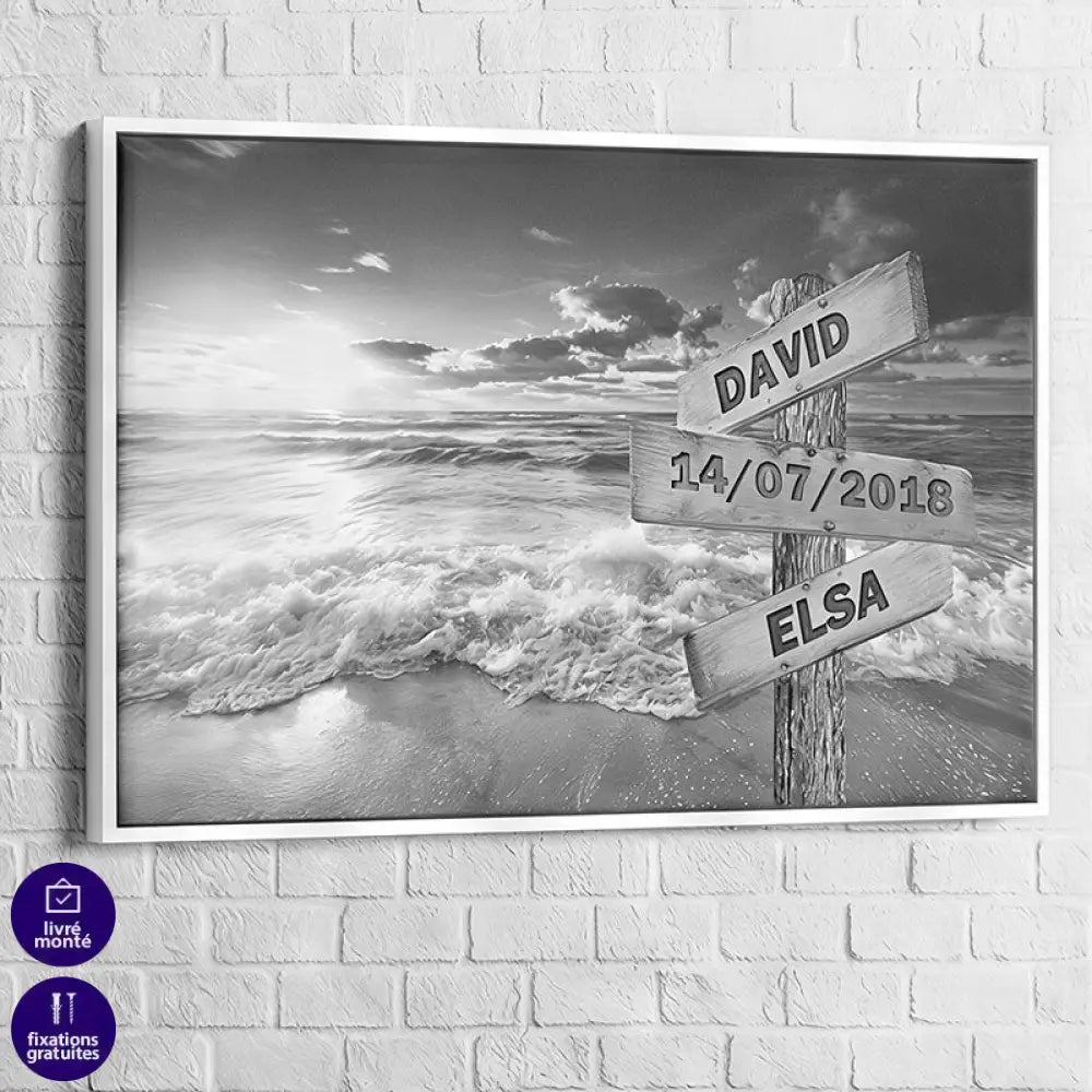 Tableau mural personnalisable pour couple, style minimaliste avec touche émotionnelle