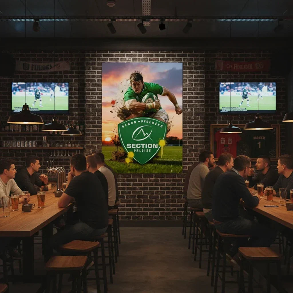 Rugby wall decoration Section Paloise exhibition