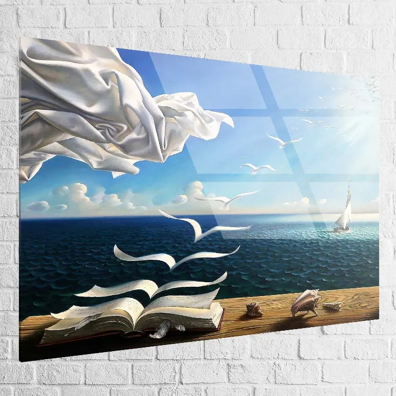Salvador Dali Painting The Island of Birds 16 x 24 in Acrylic Glass Print Salvador Dali Acrylic Glass Print