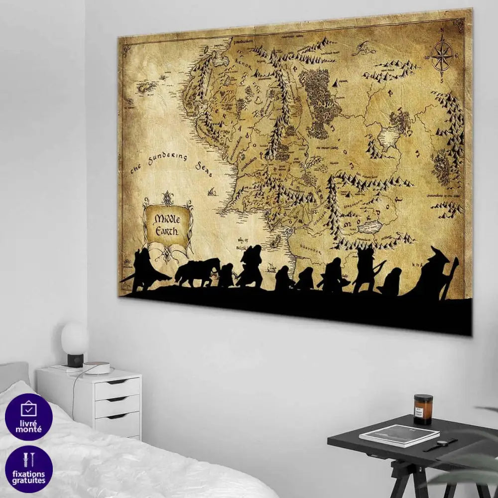 Tableau Seigneur des Anneaux La Map - Montableaudeco