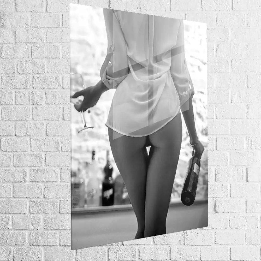 Tableau Sexy « Champagne & Tentations » en plexiglas – rendu brillant premium